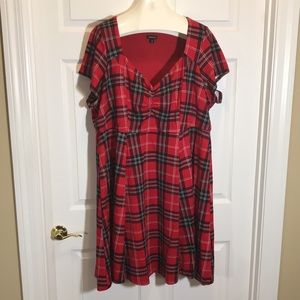 Torrid Red Plaid Short Sleeve Dress